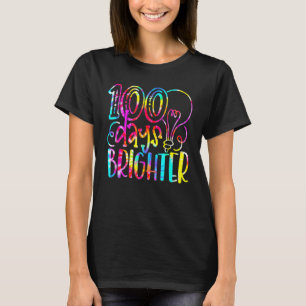 Tie Dye 100 Days Brighter Student Happy 100th Day T-Shirt