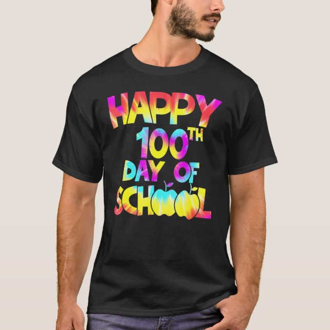 Tie Dye 100 Days Of School 100th Day Of School Tea T-Shirt (Front)