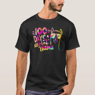 Tie Dye 100 Days of School No Prob Llama Teacher 1 T-Shirt