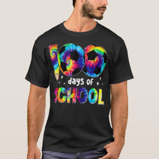 Tie Dye 100 Days Of School Soccer Player Boys Teac T-Shirt