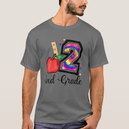 Tie Dye 2Nd Grade Matching Back To School Teacher T_Shirt