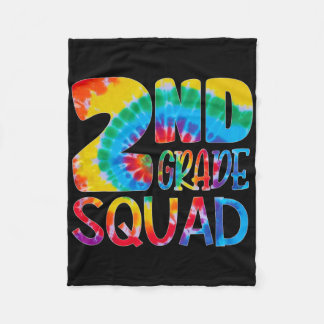 Tie Dye 2nd Grade Squad Teacher Student First Day Fleece Blanket