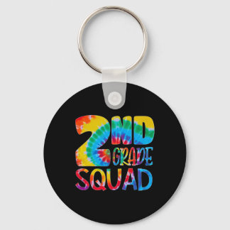 Tie Dye 2nd Grade Squad Teacher Student First Day Keychain