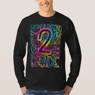 Tie Dye 2nd Grade Typography Team Second Grade Tea T-Shirt