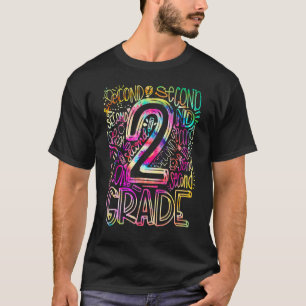 Tie Dye 2nd Grade Typography Team Second Grade Tea T-Shirt
