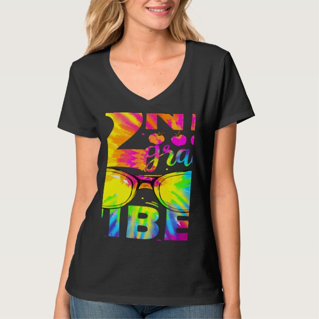 Tie Dye 2nd Grade Vibes Teacher First Day Of Back  T-Shirt (Front)