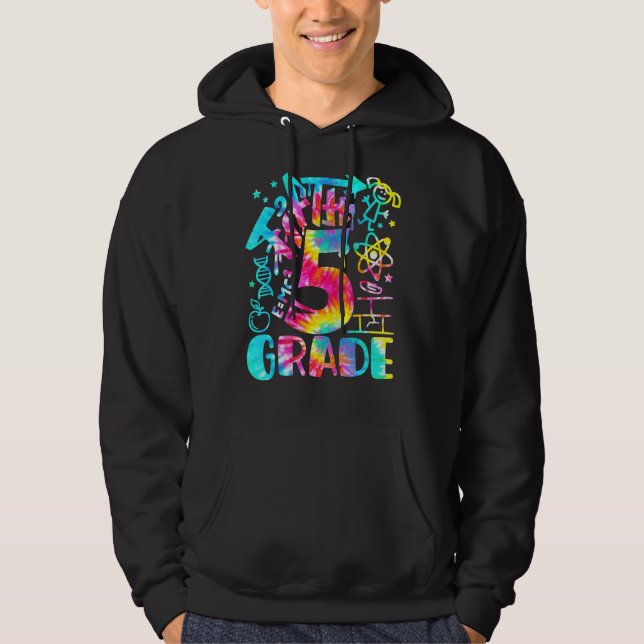 Tie Dye 5th Grade Graffiti Fifth Grade Back To Sch Hoodie (Front)