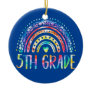 Tie Dye 5th Grade Rainbow Teacher Student Back To Ceramic Ornament