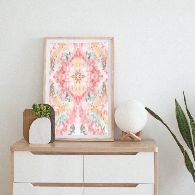 Tie Dye Abstract Art Pastel Pink Orange Boho Poster (Creator Uploaded)