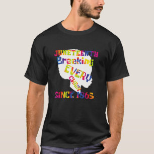 Tie Dye Afro Woman Junenth Breaking Every Chain Si T-Shirt