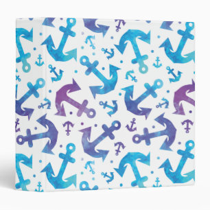 Tie Dye Anchor Pattern 2 3 Ring Binder