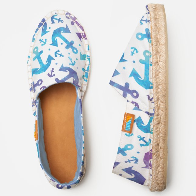 Tie Dye Anchor Pattern 2 Espadrilles (Side)