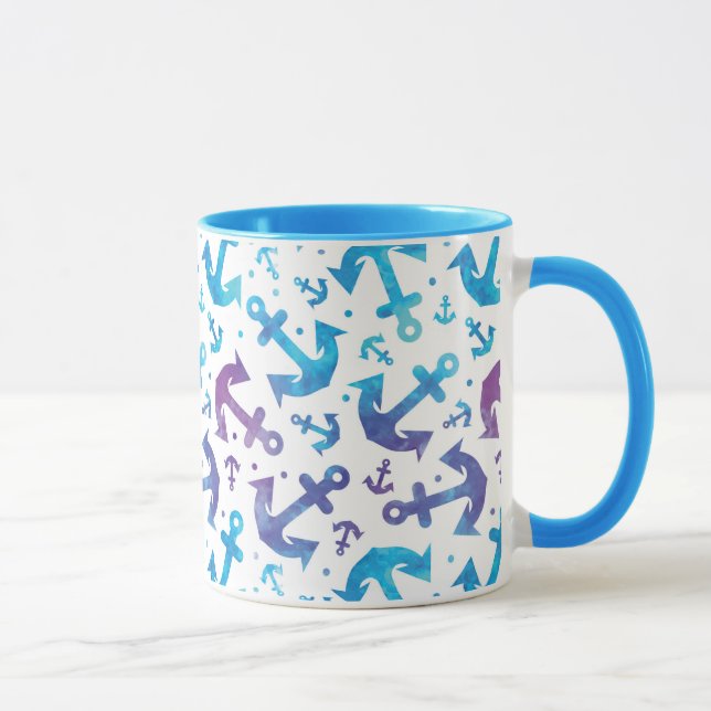 Tie Dye Anchor Pattern 2 Mug (Right)