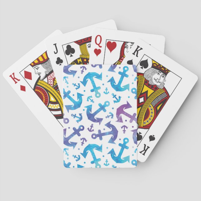 Tie Dye Anchor Pattern 2 Poker Cards (Back)
