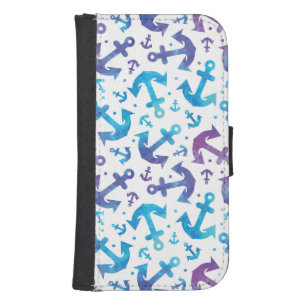 Tie Dye Anchor Pattern 2 Samsung S4 Wallet Case