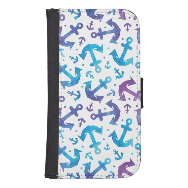 Tie Dye Anchor Pattern 2 Samsung Galaxy Wallet Case (Front)
