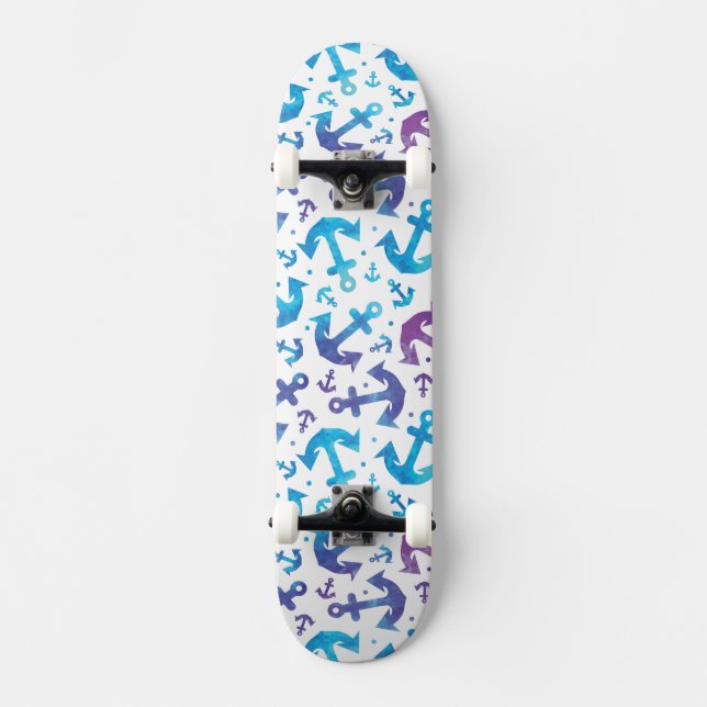 Tie Dye Anchor Pattern 2 Skateboard Deck (Front)