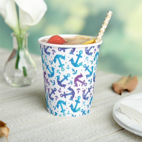 Tie Dye Anchor Pattern Paper Cups