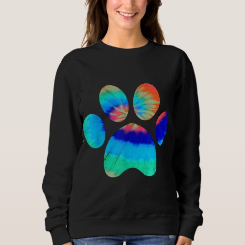 Tie Dye Animal Cat Dog Paw Print Pet Lover Gift Sweatshirt