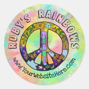 Tie-Dye Art and Bohemian Appreal Business Classic Round Sticker