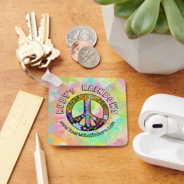 Tie-Dye Art and Bohemian Appreal Business Keychain (Desk)