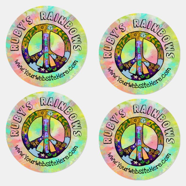 Tie-Dye Art and Bohemian Appreal Business  Labels (Group)
