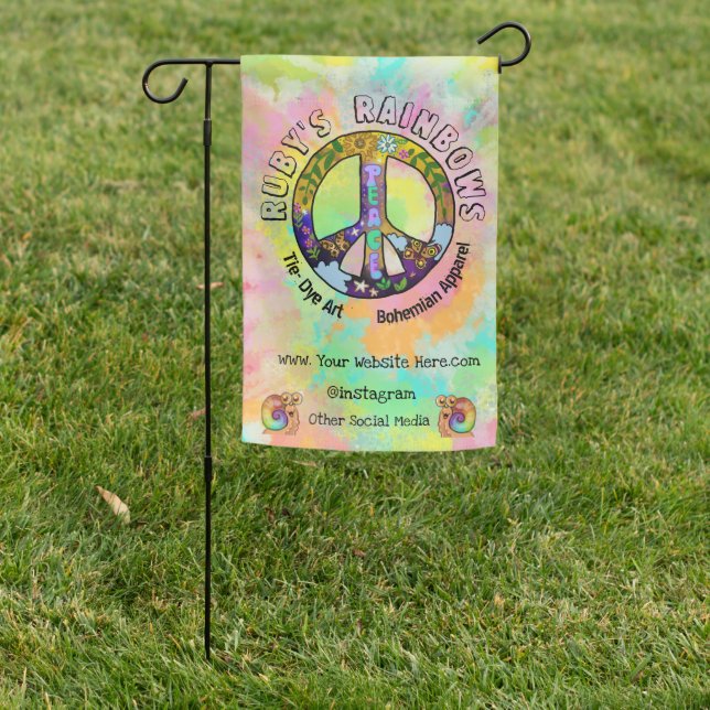 Tie-Dye Art and Bohemian Appreal Pedestal Sign (In SItu)