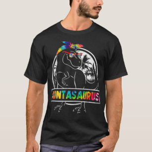 Tie Dye Auntasaurus Auntie Aunt Dinosaur Re Mother T-Shirt