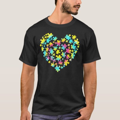 Tie Dye Autism Awareness Puzzle Heart Be Kind Acce T_Shirt