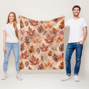Tie Dye Autumn Leaves Fleece Blanket
