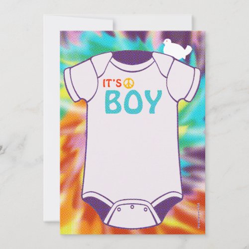 Tie Dye Baby Shower Invitations Boys