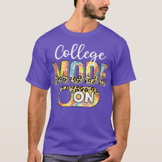 Tie Dye Back To School College Mode On Leopard T-Shirt
