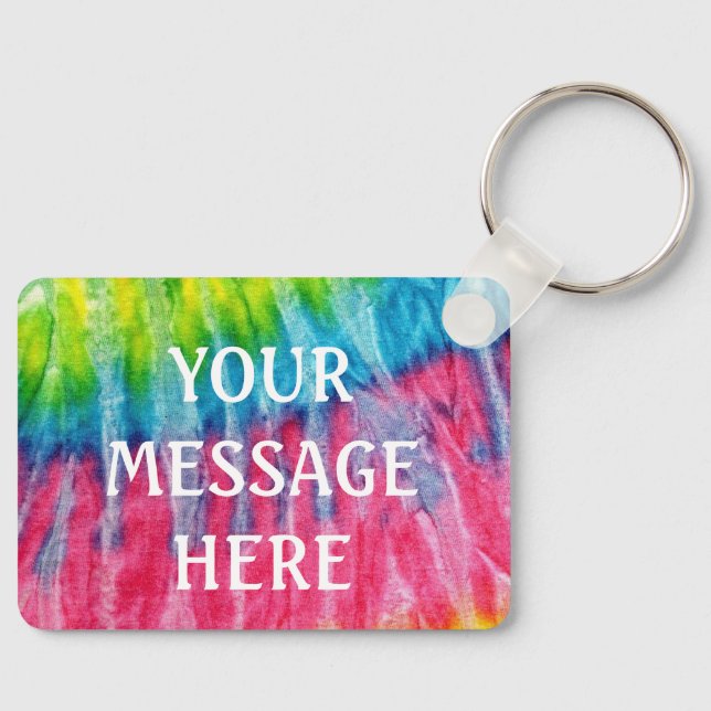 Tie dye  background - Customize your own  Keychain (Front)