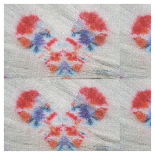 Tie-Dye Bald Clown fabric (Close Up)