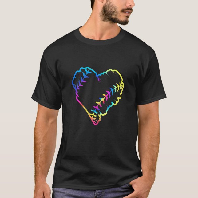 Tie Dye Baseball Heart Baseball Fans Baseball  3 T-Shirt (Front)