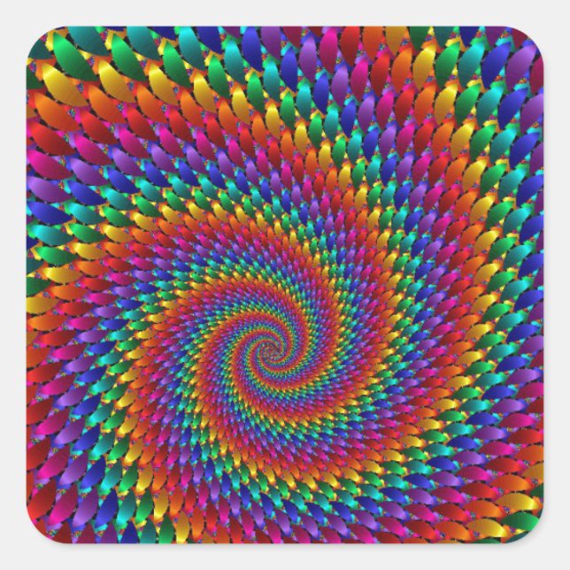Tie Dye Basic Square Sticker (Front)
