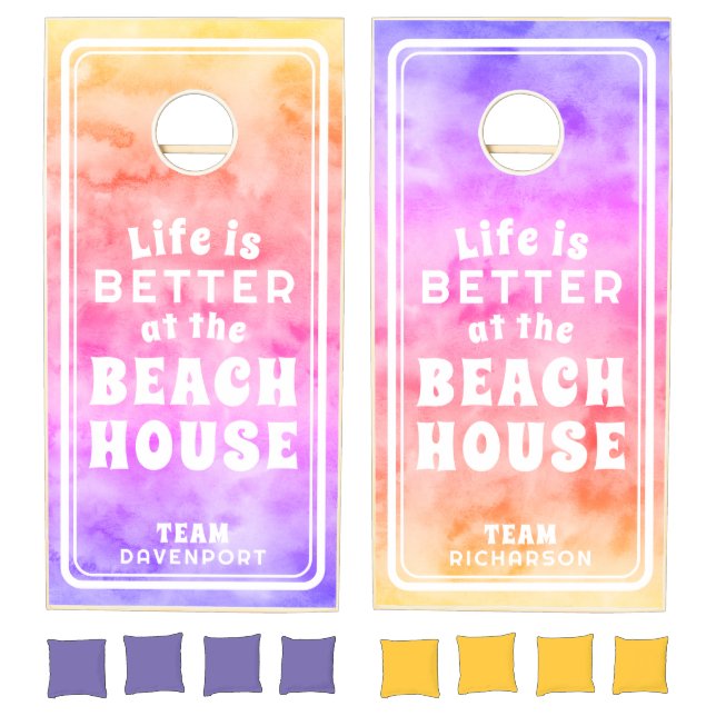 Tie Dye Beach House Groovy Cornhole Set (Set)