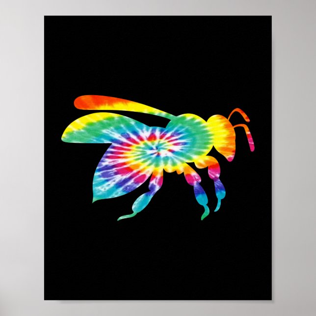 Tie Dye Bee Beekeeper Honey Bee Poster (Front)