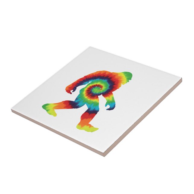Tie Dye Bigfoot   Ceramic Tile (Side)