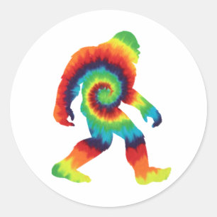 Tie Dye Bigfoot Classic Round Sticker
