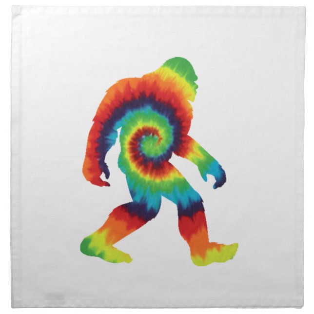 Tie Dye Bigfoot    Cloth Napkin (Front)