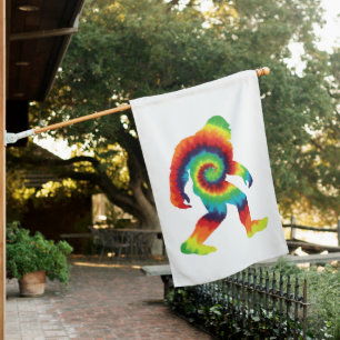Tie Dye Bigfoot House Flag