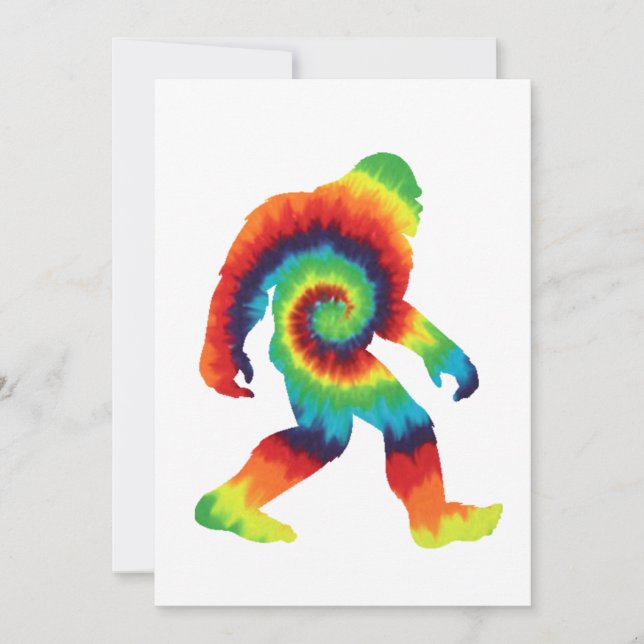 Tie Dye Bigfoot Invitation (Front)