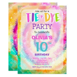 tie dye baby shower invitations