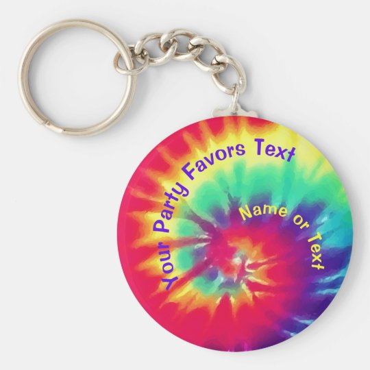 Tie Dye Birthday Party Favors PERSONALIZE Keychain