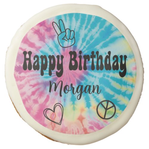 Tie Dye Birthday Party Sugar Cookie