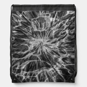 TIE DYE BLACK WHITE DRAWSTRING BAG