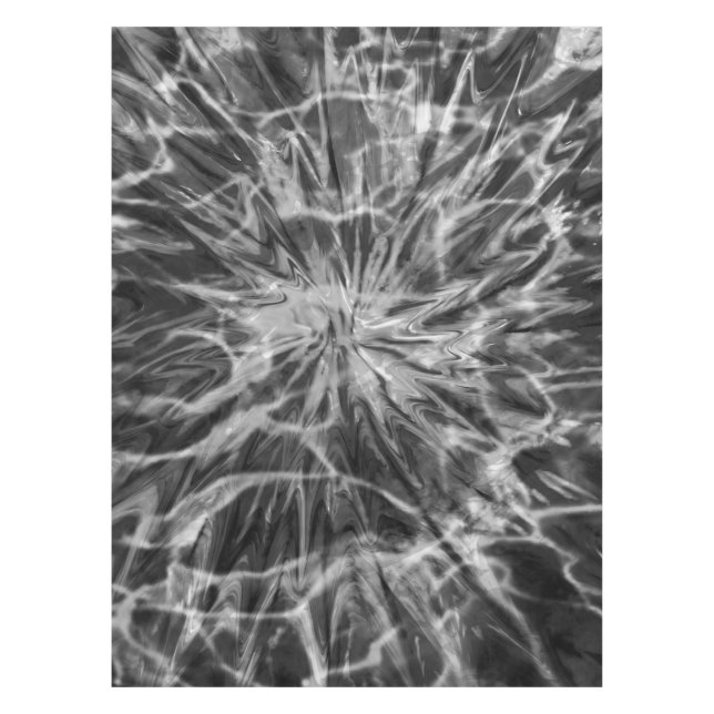 TIE DYE BLACK WHITE  TABLECLOTH (Front)