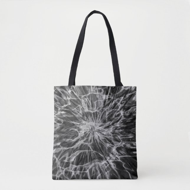 TIE DYE BLACK WHITE  TOTE BAG (Front)