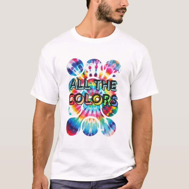 Tie-Dye Blast of Color Retro Style T-Shirt (Front)